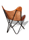 Butterfly Chair Brown Real Leather