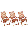 Folding Garden Chairs 3 pcs Solid Acacia Wood