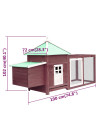Chicken Coop with Nest Box Mocha 190x72x102 cm Solid Firwood