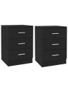 Bedside Cabinets 2 pcs Black 38x35x56 cm Engineered Wood