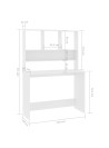 Desk with Shelf White 110x45x157 cm Engineered Wood