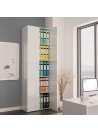 Office Cabinet High Gloss White 60x32x190 cm Engineered Wood