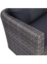 6 Piece Garden Sofa Set with Cushions & Pillows Poly Rattan Grey