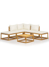 6 Piece Garden Lounge Set with Cushions Solid Acacia Wood