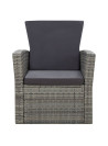 4 Piece Garden Lounge Set with Cushions Poly Rattan Grey