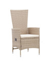 7 Piece Outdoor Dining Set with Cushions Poly Rattan Beige