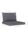 Pallet Cushions 2 pcs Anthracite Oxford Fabric