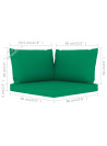 Pallet Cushions 3 pcs Green Oxford Fabric