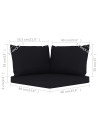 Pallet Cushions 3 pcs Black Oxford Fabric