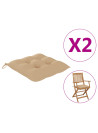 Chair Cushions 2 pcs Beige 40x40x7 cm Oxford Fabric