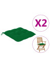 Chair Cushions 2 pcs Green 40x40x7 cm Oxford Fabric