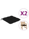 Chair Cushions 2 pcs Black 50x50x7 cm Oxford Fabric