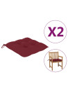 Chair Cushions 2 pcs Wine Red 50x50x7 cm Oxford Fabric