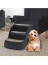 Folding 3-Step Dog Stairs Black