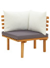 Garden Corner Sofa with Cushions Solid Acacia Wood