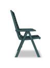 Reclining Garden Chairs 2 pcs Plastic Green