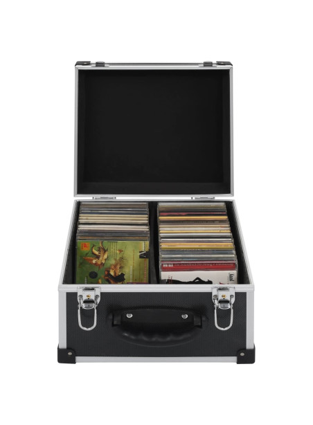 CD Case for 40 CDs Aluminium ABS Black