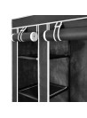 Fabric Wardrobe with Compartments and Rods 45x150x176 cm Black