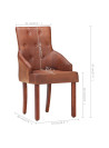 Dining Chairs 2 pcs Brown Real Goat Leather