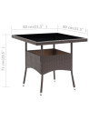 Garden Dining Table Brown Poly Rattan