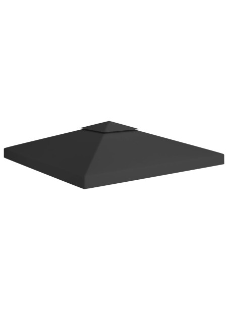 2-Tier Gazebo Top Cover 310 g/m² 3x3 m Black