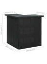 Corner Bar Table Black 100x50x105 cm Poly Rattan