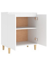 Sideboard with Solid Wood Legs White 60x35x70 cm Engineered Wood