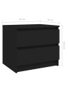 Bed Cabinet Black 50x39x43.5 cm Engineered Wood