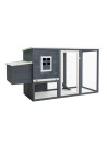Outdoor Chicken Cage Hen House with 1 Egg Cage Grey Wood