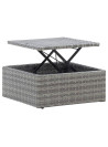 Garden Lounge Bed with Roof Mixed Grey Poly Rattan