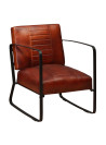 Lounge Chair Brown Genuine Leather