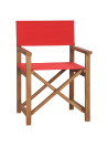 Director's Chair Solid Teak Wood Red