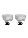 Bar Chairs 2 pcs White Faux Leather