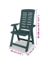 Reclining Garden Chairs 4 pcs Plastic Green