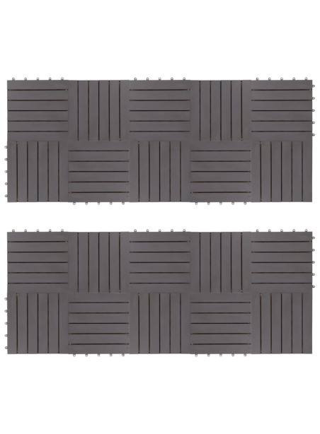 Decking Tiles 20 pcs Grey Wash 30x30 cm Solid Acacia Wood