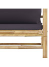 12 Piece Garden Lounge Set with Dark Grey Cushions Bamboo