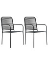 3 Piece Garden Dining Set Cotton Rope and Steel Black