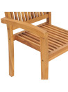 Garden Chairs 2 pcs with Green Cushions Solid Teak Wood