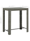 7 Piece Outdoor Bar Set with Cushions Poly Rattan Grey