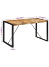 Dining Table 140x70x75 cm Solid Rough Wood Mango
