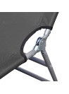 Foldable Sunlounger with Adjustable Backrest Grey