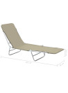 Folding Sun Loungers 2 pcs Steel and Fabric Taupe