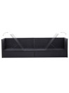 Garden Bed with Cushion and Pillow Poly Rattan Black