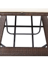 Sunbed with Cushion Brown Poly Rattan