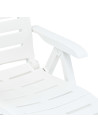 Folding Sun Lounger Plastic White