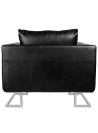 Cube Armchair with Chrome Feet Black Faux Leather