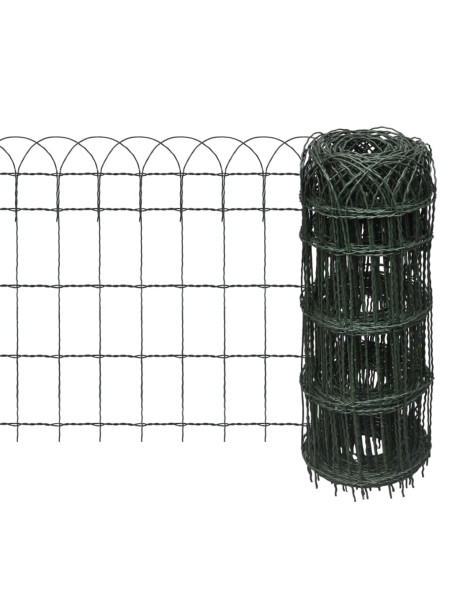 Garden Border Fence Powder-coated Iron 25x0.65 m