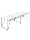 Foldable Camping Table Height Adjustable Aluminium 240 x 60 cm