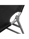 Folding Sun Lounger with Head Cushion Powder-coated Steel Black