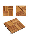 10 pcs Acacia Decking Tiles 30 x 30 cm